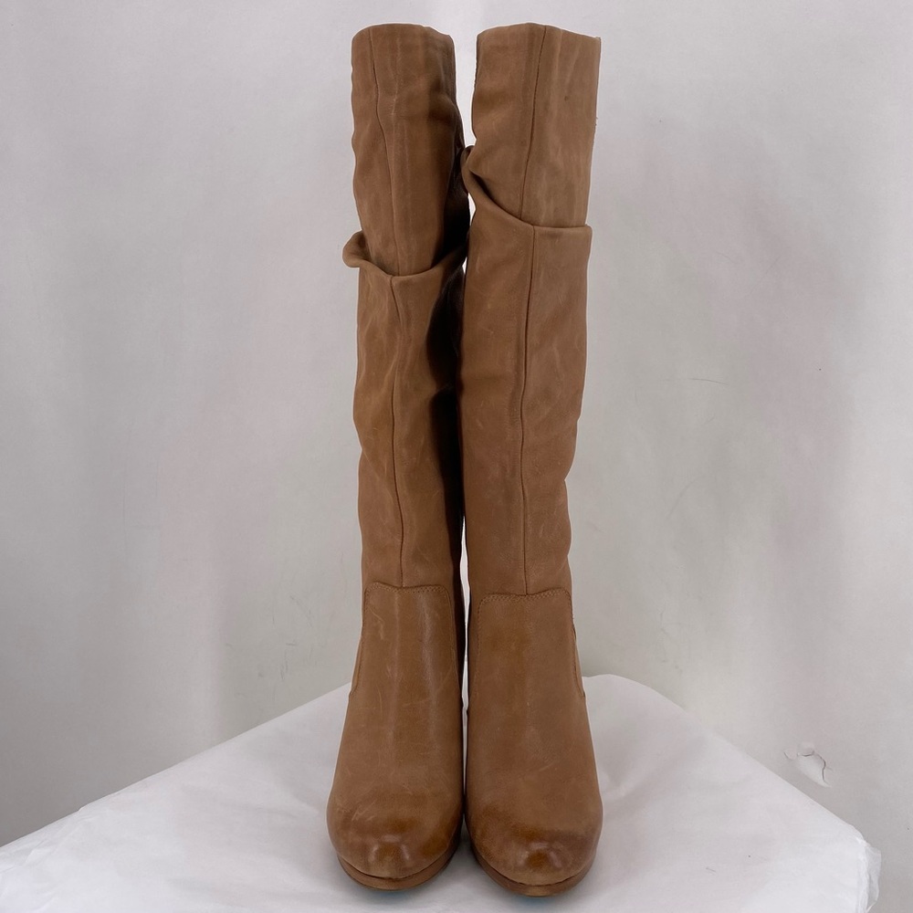 Jessica Simpson tan heeled leather boots - Picture 4 of 10